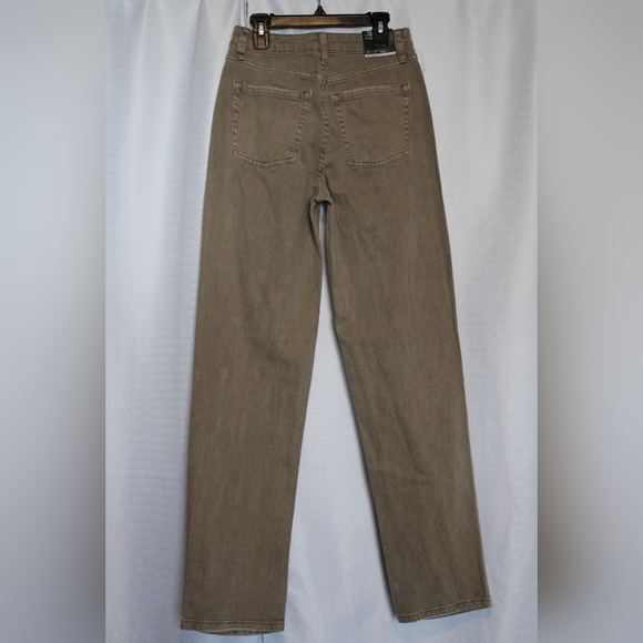 Women’s High Rise Distressed Straight Leg Jeans - Light Brown Size 00 & 4 - Picture 11 of 12